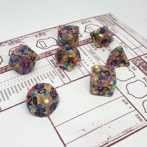 Spring Candy 7-piece Resin Dice Set