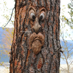 The Original & Genuine Mr. Grumpy Stump Tree Face, Unique Birthday Gift, Made in Canada, Yard Art, Gardeners Gift, Garden Sculpture Ornament