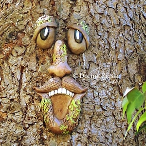The Genuine Mr. Chatty Trunk Tree Face, Fun Gift, Garden Decoration,Concrete Yard Art, Birthday Gift, Unique Gifts Idea