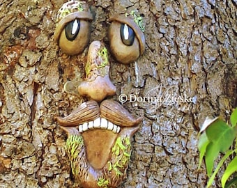 The Genuine Mr. Chatty Trunk Tree Face, Fun Gift, Garden Decoration,Concrete Yard Art, Birthday Gift, Unique Gifts Idea