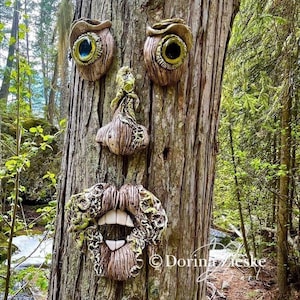 Elwood - Concrete Tree Face, Gardeners Gift, Garden Sculpture, Garden Art, Birthday Gift, Garden Art, Forest Face, Gift for Mom, Tree Art