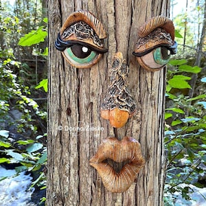 Lady Xyleena - Face Tree Art  Female Tree Faces  Gardeners Gift  Garden Art  Unique Birthday Gift  Garden Sculpture  Great Gift Idea