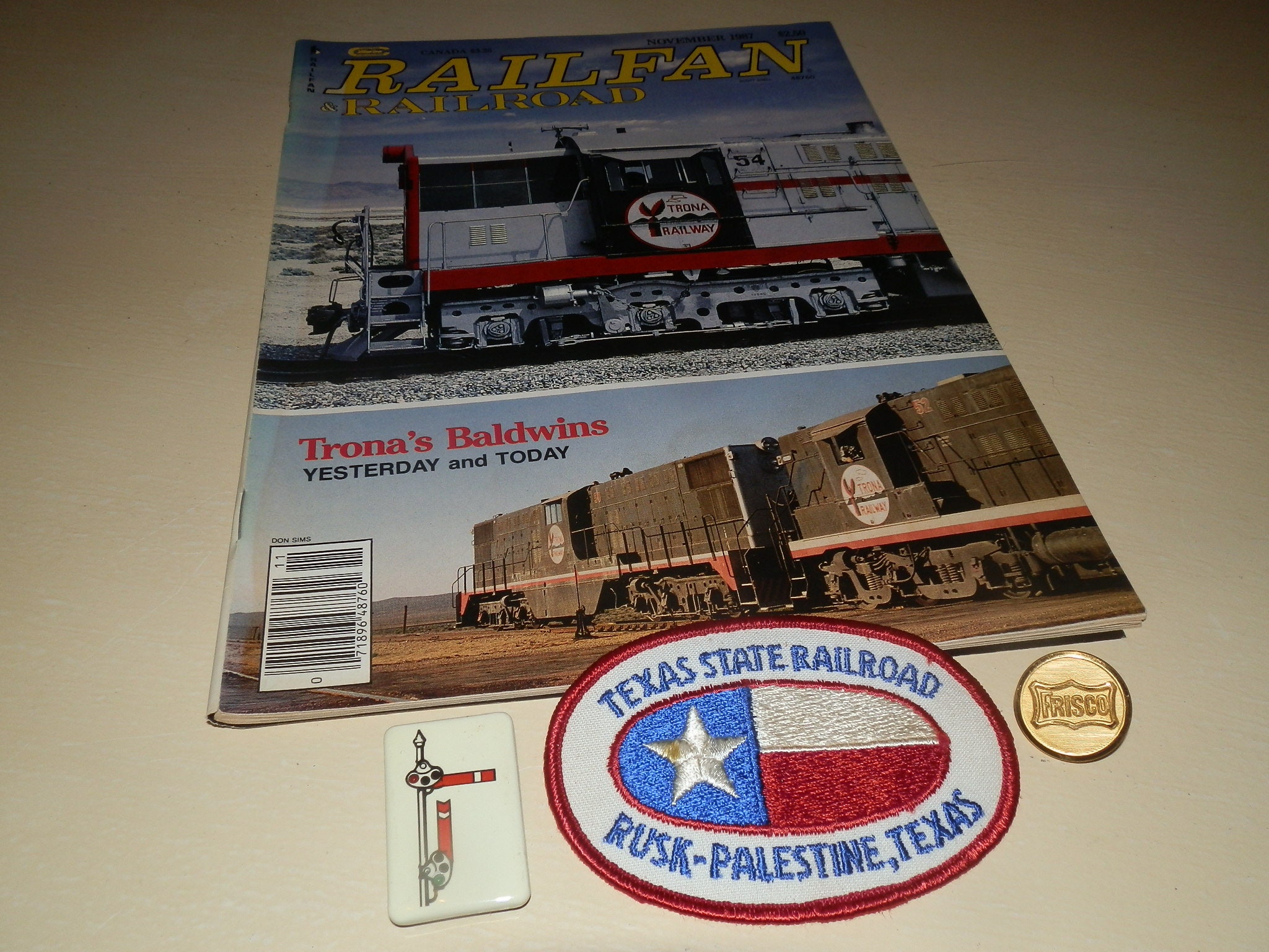 Fan Rusk Vintage 1 Lot of RAIL FAN Magazine, Railroad Crossing Lapel Pin ...