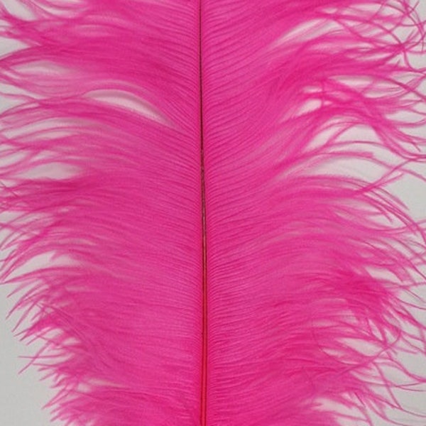 Fuchsia Hot Pink Ostrich Feather Seconds 16-20 per 10