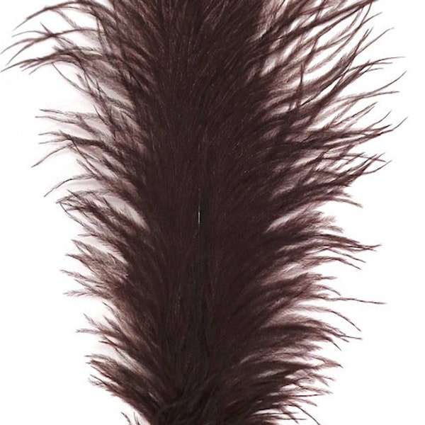 Chocolate Brown Ostrich Feather #2 Grade 16-20 inch Long per Three (3)