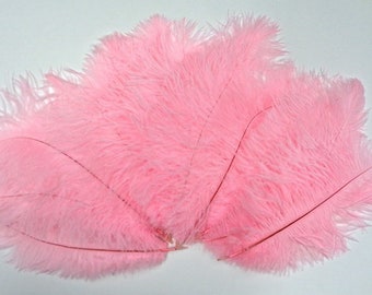 Candy Pink Ostrich Feathers 12-16 inch long per Six (6)