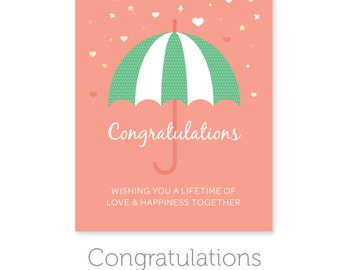 Printable Wedding Shower Card - Instant Download Printable Wedding Card PDF - Congratulations Card - A2 Card 4.25" x 5.5"