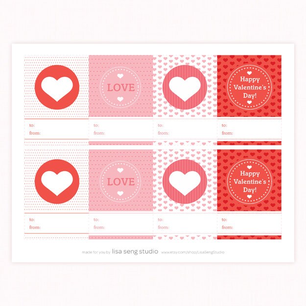 Printable Valentines - Instant Download Printable Valentine Cards - 2.5 ...