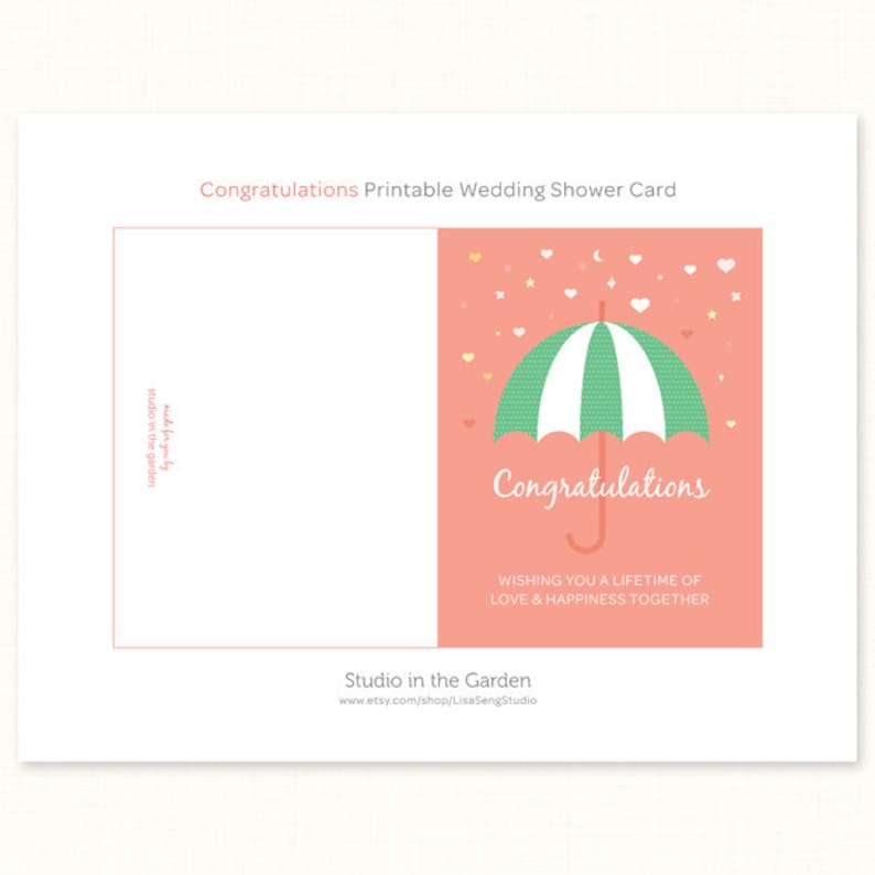 Printable Wedding Shower Card Instant Download Printable Wedding Card ...