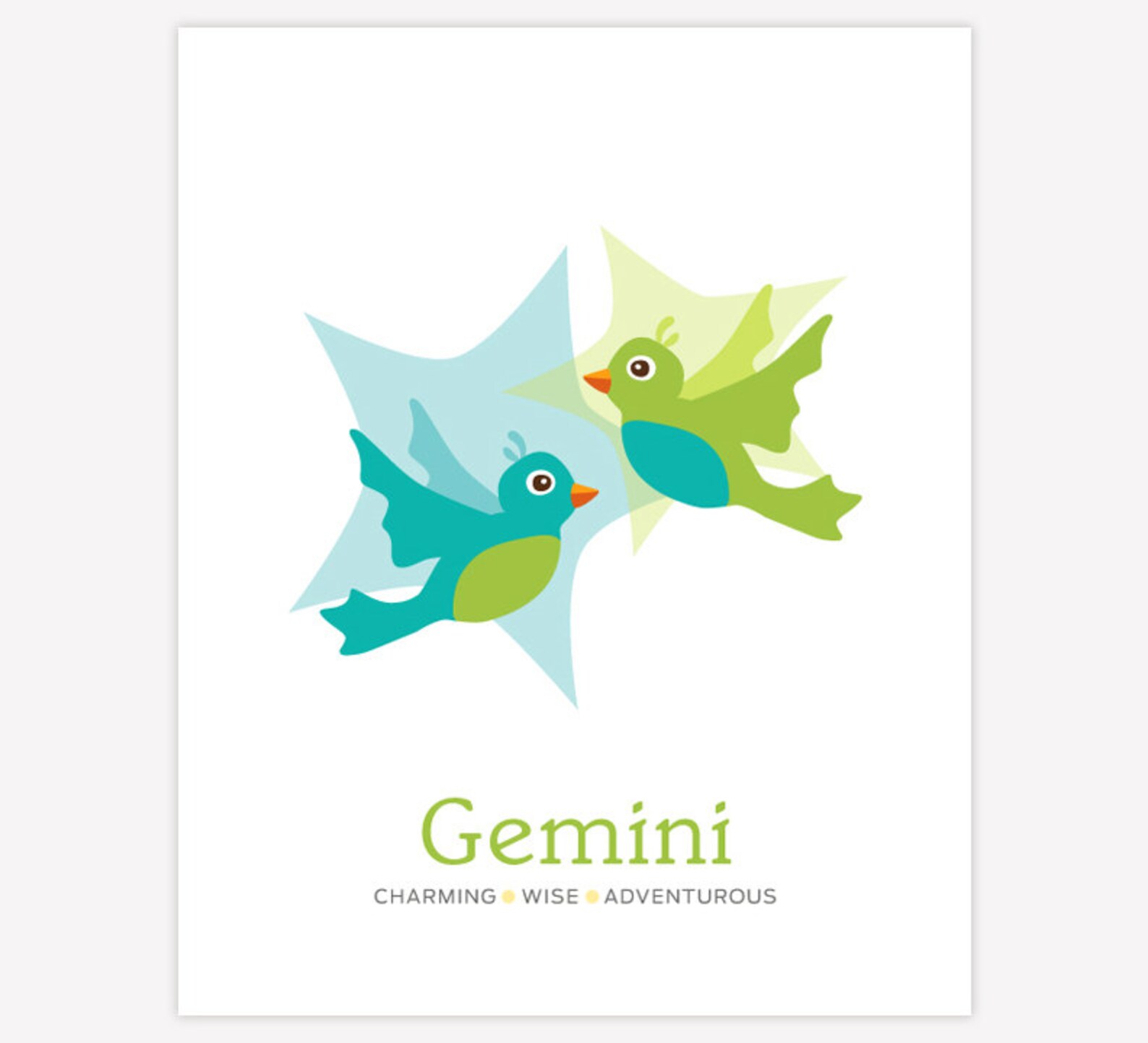 Gemini Nursery Art Instant Download Printable Wall Decor for Baby ...