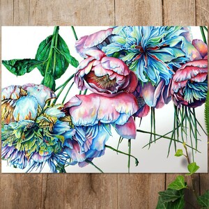 Peonies Art Print, Flower Decor