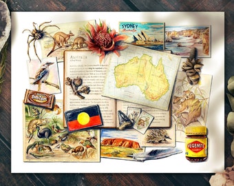 Australia Art Print , Australia Gift, Down Under Poster