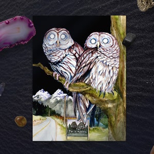 Twin Peaks Owl Poster, Fan Art Gift