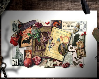 Gothic Vampire Folklore Watercolor Poster Print