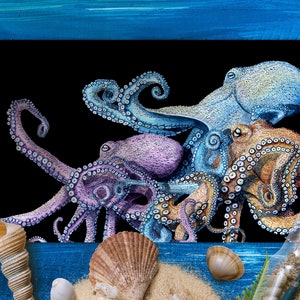 Octopuses Art Print, Ocean Poster