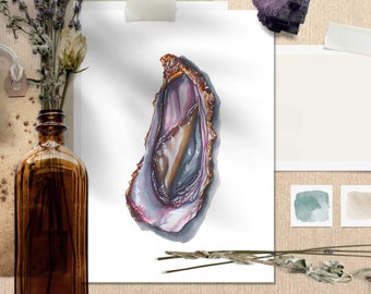 Gourmet Inspiration: Oyster Painting Print for Culinary Spaces