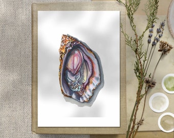Culinary Artistry: Watercolor Oyster Print for Foodie Decor