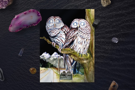 Twin Peaks Owl Poster, Fan Art Gift