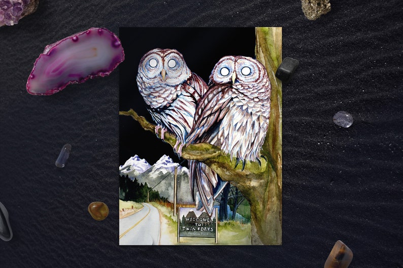 Twin Peaks Eule Poster, Fan Art Geschenk Bild 1