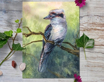 Graceful Kookaburra Watercolor Print - Capturing Australia's Beauty Poster