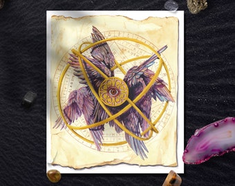 Occult Seraphim Poster: Mystical Celestial Art for the Seeker's Sanctum