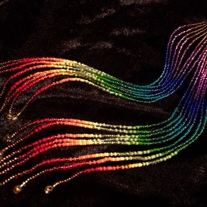 8 Long Maui Rainbow Delicate Glass Seed Bead Earrings image 4