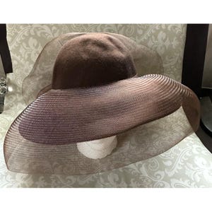 Wide Brim Tulle Hat - Etsy display picture 1