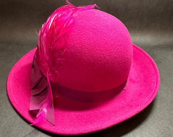 Vintage Bellini NY Doeskin Wool Felt Wide Brim Hat Pink  display picture 1