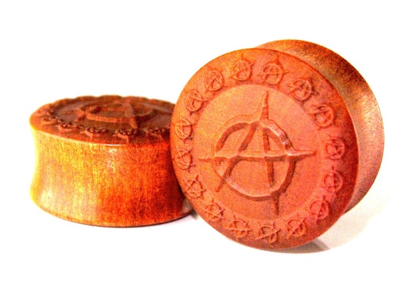 Triple Horn of Odin Organic Handmade Wooden Ear PlugsGauges 10mm-40mm size