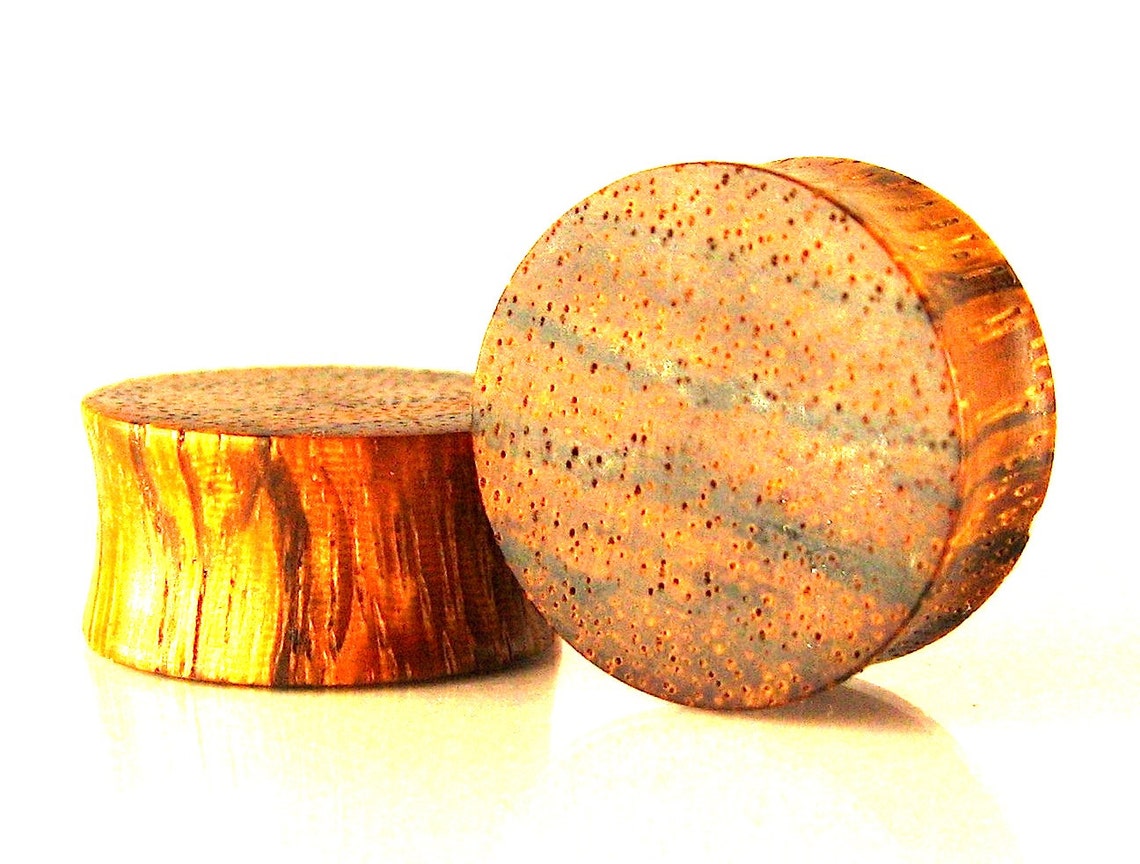 Plain Flat Organic Ear Plugs Zebra Wood size 4mm40mm Etsy