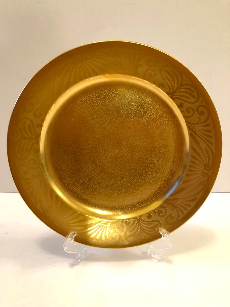 24 Kt Gold Hand Painted Dessert Plate Etsy.de