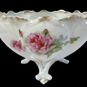 Steinmann Germany Floral Footed Porcelain Bowl Centerpiece. 8.5”
