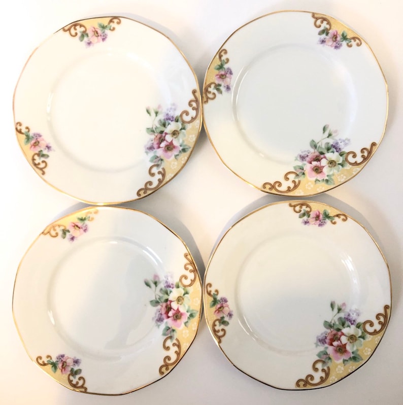 Set of 4 Vintage Floral B /& B Plates TK Thun