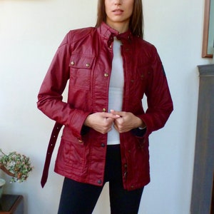 Belstaff red leather jacket shop
