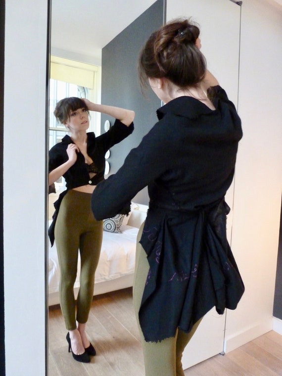 1990s Susan Cianciolo Painted Peplum Jacket: Avan… - image 7