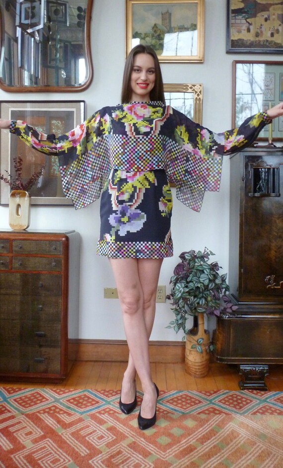 Matthew Williamson Mini Dress Floral Graphic Desig