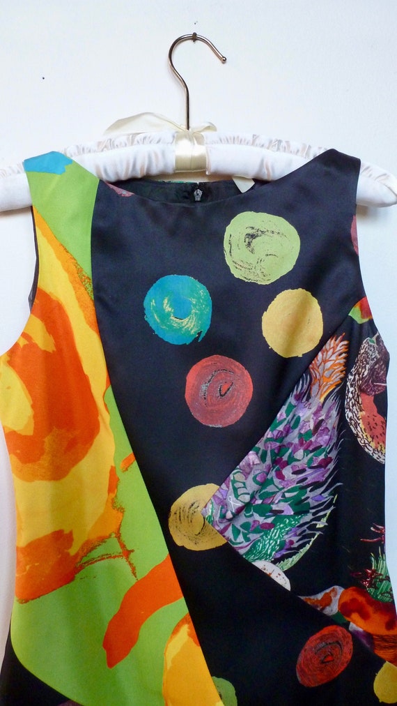 Christian Lacroix Silk Dress Sleeveless Neon Brigh