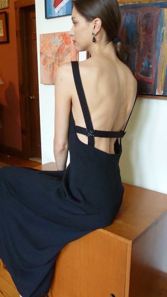 Crisscross Back Straps Flowing Skirt Black Dress Crisscross Back Straps Flowing Skirt Black Dress