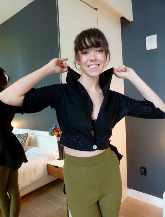 1990s Susan Cianciolo Painted Peplum Jacket: Avan… - image 2