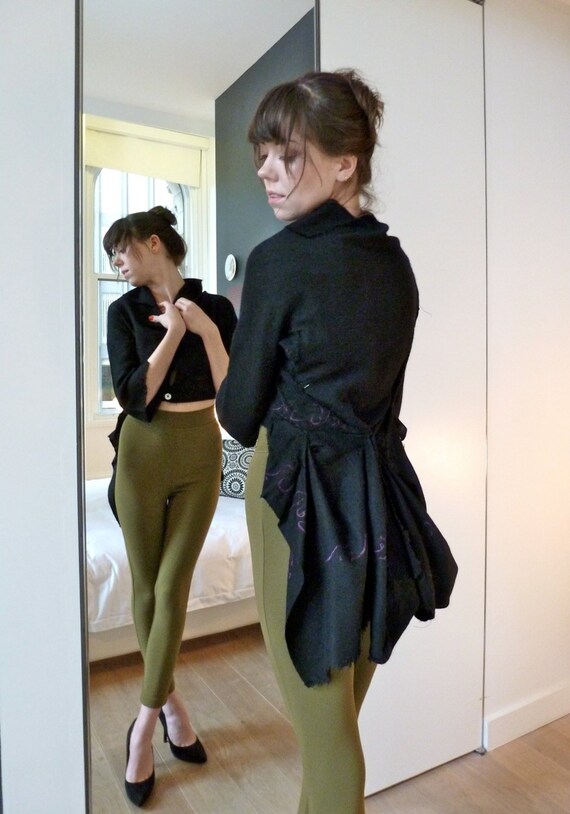 1990s Susan Cianciolo Painted Peplum Jacket: Avan… - image 4