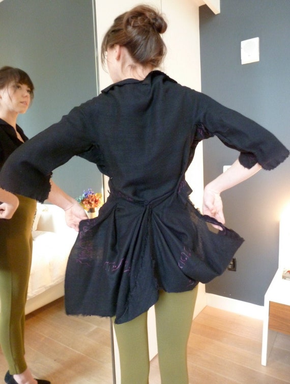 1990s Susan Cianciolo Painted Peplum Jacket: Avan… - image 1