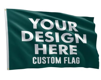 Custom Flag 3x5 ft, Design Your Own Polyester Banner with Grommets, Trade Show Business Event Decor, Full Color Printed Wall Sign