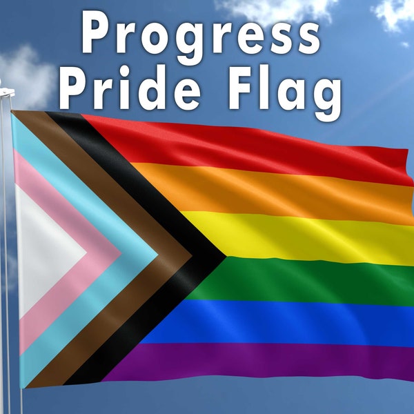 Progress Pride Flag - Custom Flag Maker - boat - garden - banners signs - flag banner - Wall - Print - Image - Design - Logo - Text - House