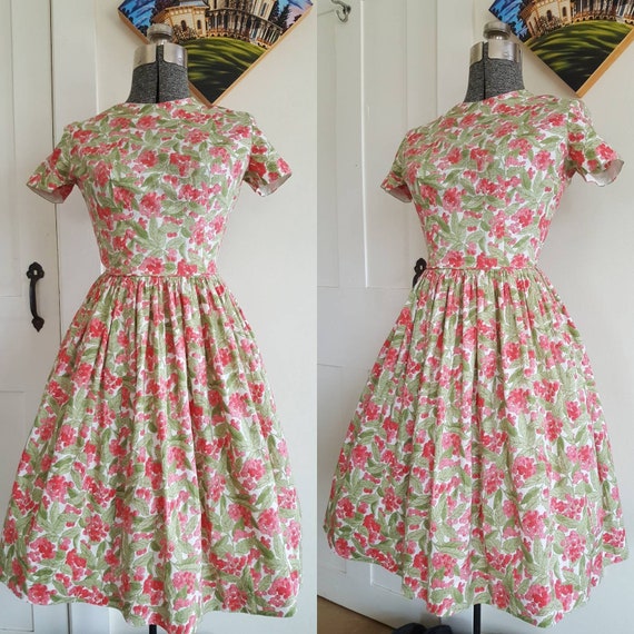 Vintage 1950s/1960s Cherry Print Dress