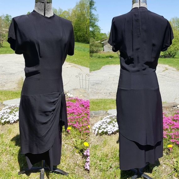 Vintage 1940s Black Cocktail/Evening Dress