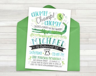 alligator invitation etsy