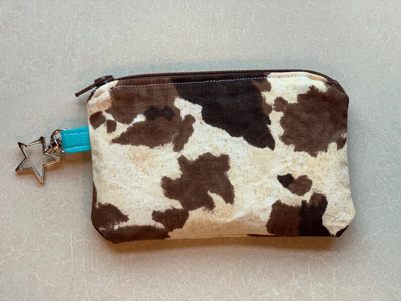 Cow Print Keychain Coin Purse Etsy