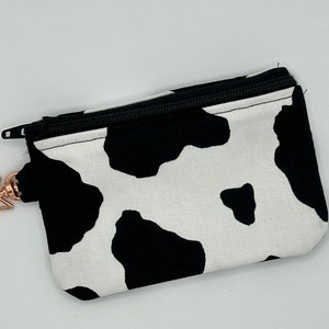 Cow Print Keychain Coin Purse