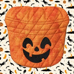 Halloween Bucket Hot Pads Pumpkin