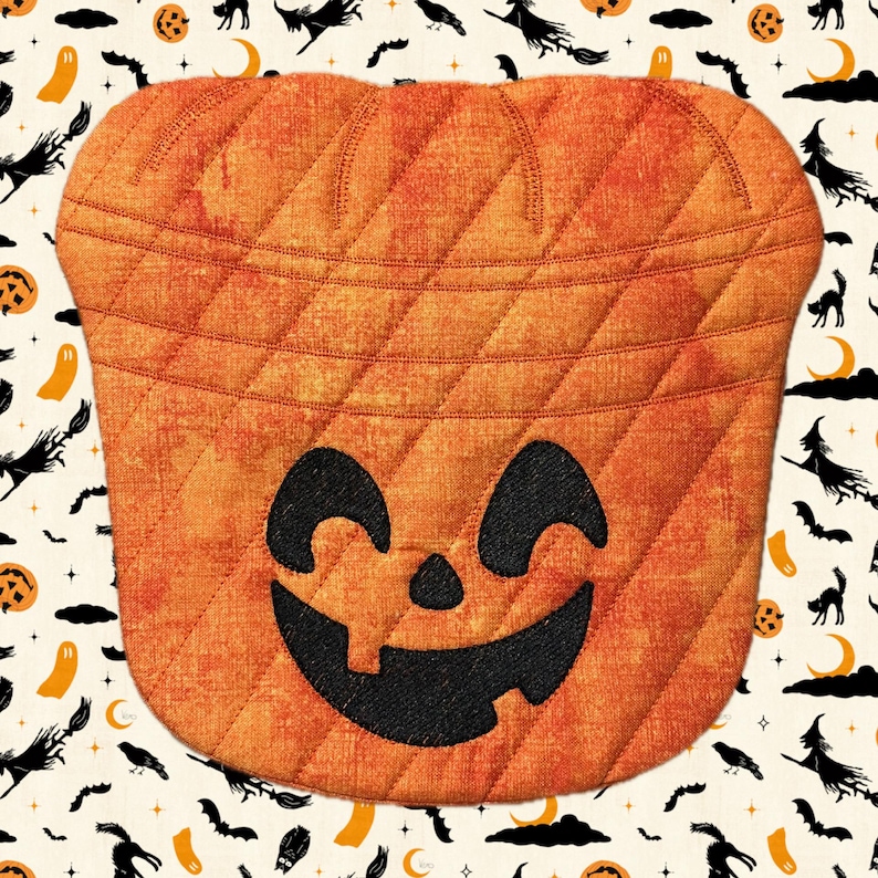Halloween Bucket Hot Pads Pumpkin